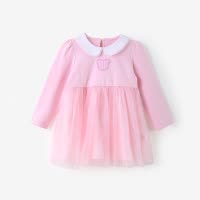 [1件3.5折]铅笔俱乐部童装2025春装新款女小童连衣裙儿童娃娃领裙子宝宝纱裙