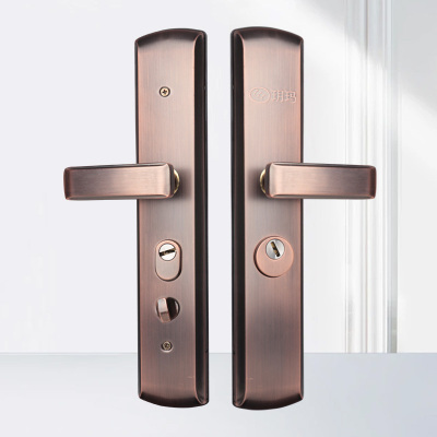 玥玛防盗门红古铜面板把手不锈钢壳调节把手方向TD10309红古铜[单独面板]