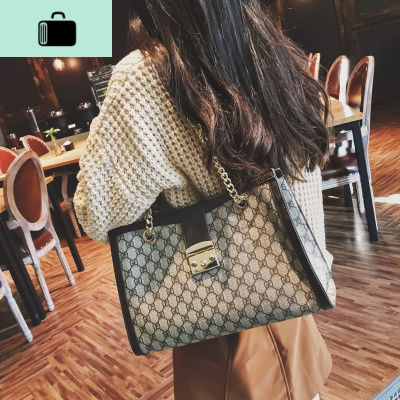 女士托特包2020新款大容量手提大包包简约欧美时尚单肩包链条女包NEW LAKE女士单肩包