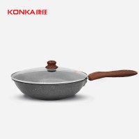 康佳(KONKA) 炒锅KY-CG02M(S) 家用不粘锅炒锅麦饭石 燃气灶电磁炉通用 含玻璃盖
