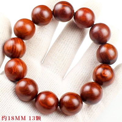 红木手串木质佛珠红檀1.8单圈手链文玩民族风饰品情侣款学生礼物送女朋友老婆情人节七夕生日礼物