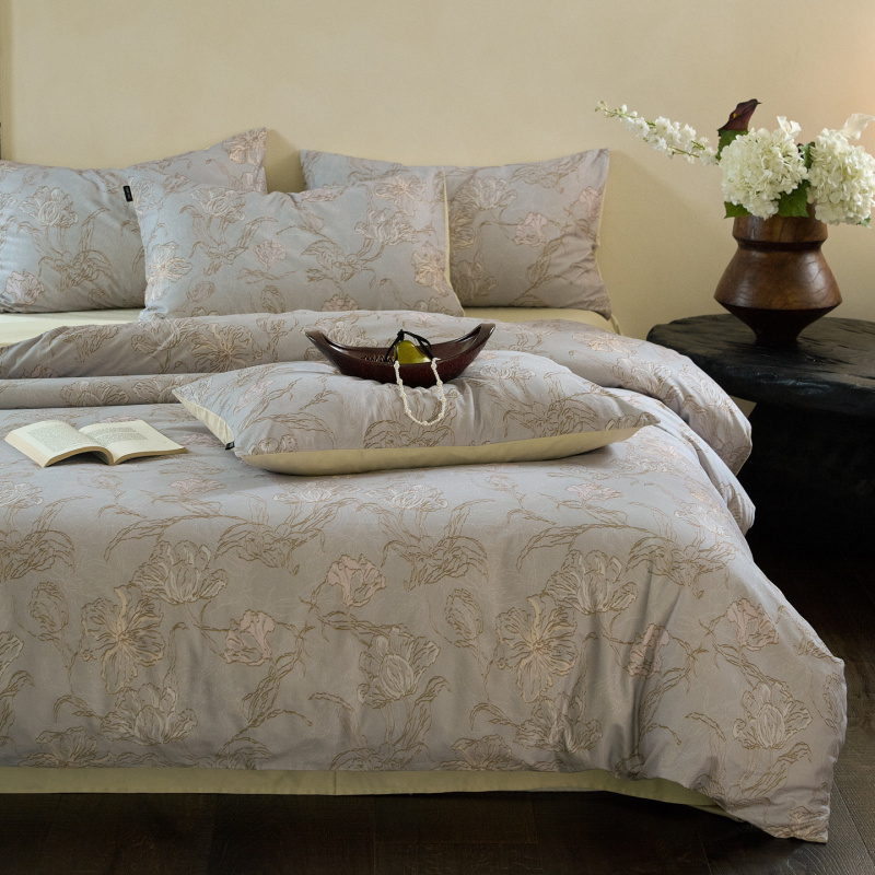 秋冬全棉磨毛四件套100S长绒棉纯棉三件套被套床单床笠床上用品