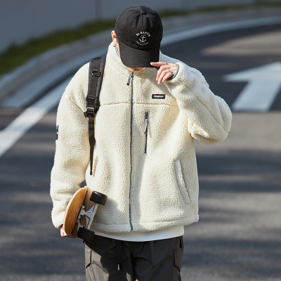 [3件8.5折186.9元,叠加优惠券]唐狮冬季新款仿羊羔绒外套男休闲加绒保暖仿羊羔毛厚休闲外套夹克