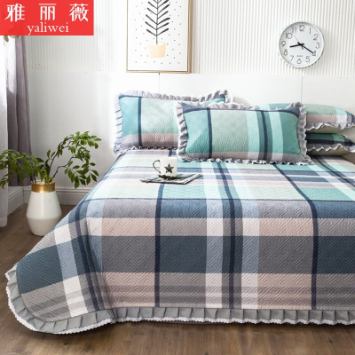 雅丽薇纯棉床单单件加厚三件套全棉单人学生宿舍格子卡通学生宿舍四季通用防滑单双人1.2床简约小清新