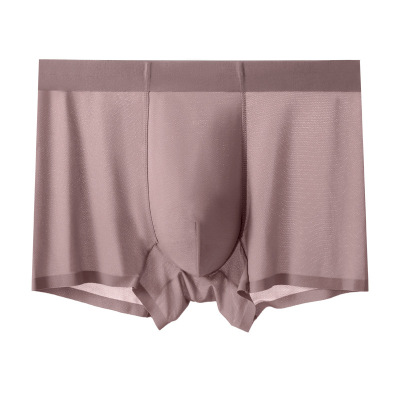 冰丝内裤男士无痕内裤ZK蕉凸内裤工厂平角裤网孔一片式内裤男