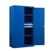 阿拉贡重型工具柜加厚物件工具储物柜工厂铁皮柜汽修厂零件收纳柜蓝色四层二抽带挂板