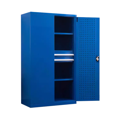 阿拉贡重型工具柜加厚物件工具储物柜工厂铁皮柜汽修厂零件收纳柜蓝色四层二抽带挂板
