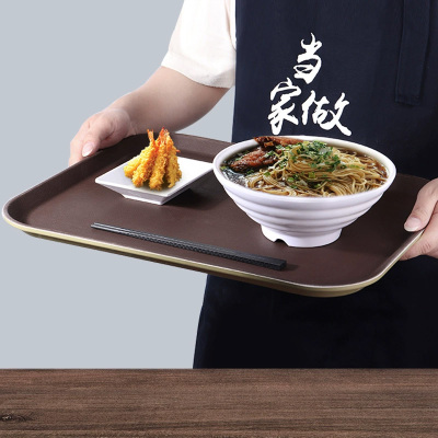 高颜值木纹托盘长方形家用茶盘放水杯茶杯收纳盘客厅盘子 仿进口托盘 558*405*25mm 个