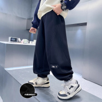 男童加绒运动裤冬季新款中大童卫裤秋冬款潮酷儿童裤子一体绒