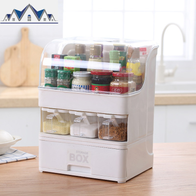 调料盒厨房置物架抽屉式家用北欧组合装放油盐酱醋多容量台面收纳 三维工匠收纳盒