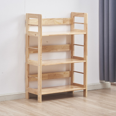 广亿隆置物架收纳架客厅储物柜子实木简易多层落地小书架