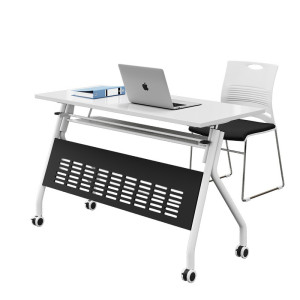 易企采 1200*600*750mm 办公家具折叠培训桌移动会议桌培训桌椅组合会议室桌子会议条桌双层办公桌户外宣传桌折叠 120*60CM不含椅