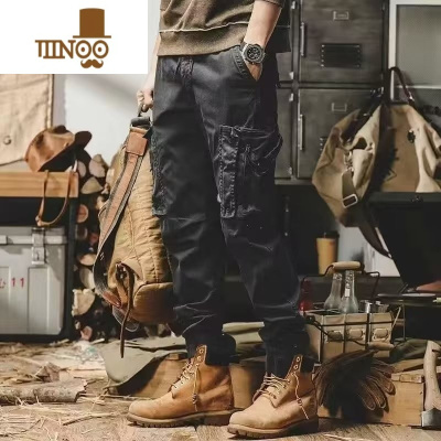 YANXU美式复古工装裤子男春季2023新款机能城市户外通勤山系战术休闲裤