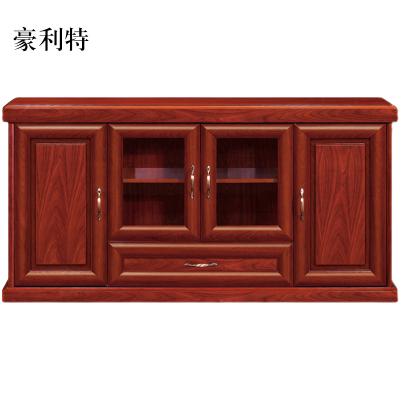 豪利特胡桃色餐边柜简约茶水柜四门1600*400*800[工厂现做 7天内发货]