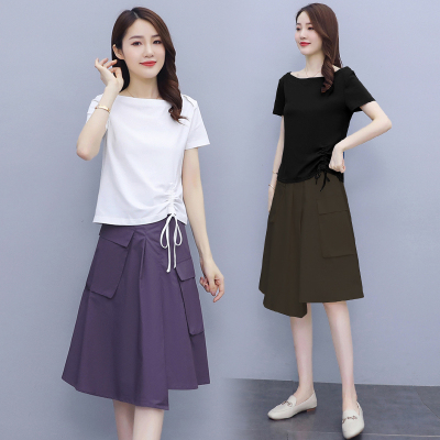 班俏BANQIAO女神休闲时尚套装裙2021年网红新款夏季小个子可盐可甜两件套裙子女装