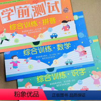 全套三本[拼音+数学+识字] [正版]学前班轻松入小学一日一练天天练幼小衔接学前100分测试卷子数学拼音识字综合训练题幼