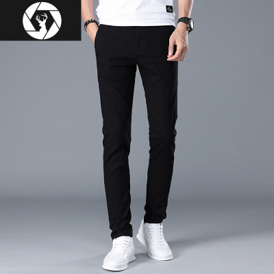 HongZun秋冬新款男士休闲裤加绒加厚男裤子韩版潮流修身小脚工装运动长裤工装制服