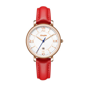 新奇特新品复古轻奢小绿表时尚日历网带防水石英女表送女友礼物推荐X-55