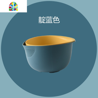 双层洗菜盆镂空洗水果篮果蔬菜筐厨房家用水果盆果盘菜篮子 FENGHOU 浅米色洗菜篮洗菜篮