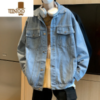 YANXU牛仔外套男士2023新款港风复古潮牌宽松百搭休闲工装夹克男