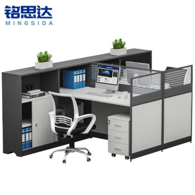 铭思达屏风工位1.52米对坐双人含柜椅套