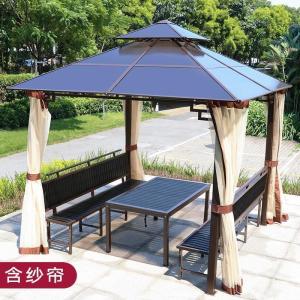 森美人室外铁艺亭子四角亭户外凉亭小木屋庭院花园农家乐农庄帐篷遮阳棚