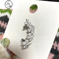 JiMi高级感轻奢满钻花朵耳骨夹女无耳洞耳饰气质耳夹耳环2023年新款潮