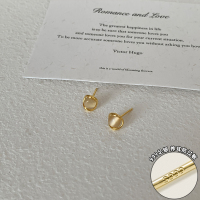 s999纯银金色猫眼石耳钉轻奢小众高级感气质耳环秋冬小众耳饰送女朋友老婆情人节七夕生日礼物