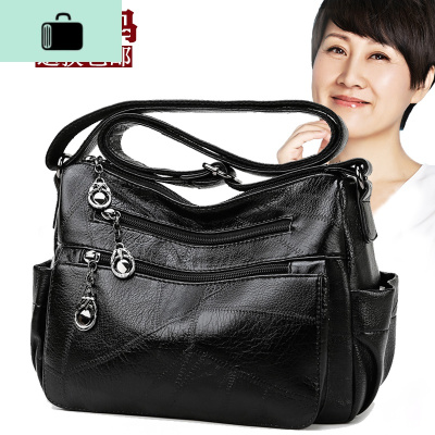 妈妈包包女2020新款软皮斜挎包简约大容量中老年女士单肩包婆婆包NEW LAKE