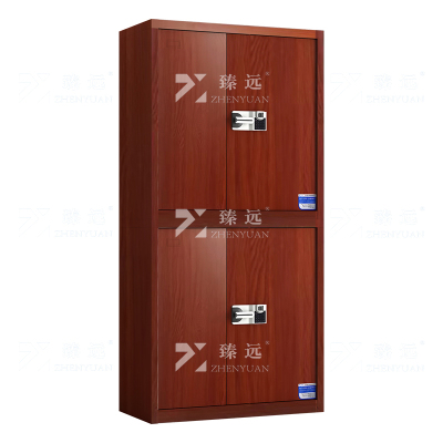 臻远 ZYJJ-80063 保密柜 红木纹分双节智能指纹密码锁 长900*宽420*高1900mm 单位:1台