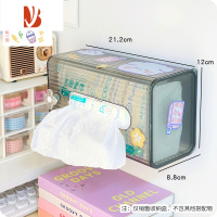 三维工匠透明纸巾盒家用洗脸巾卫生间客厅抽纸盒收纳盒厕所免打孔纸抽盒架 透明灰[桌面壁挂两用] 送贴纸