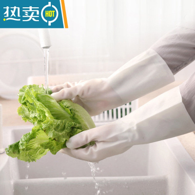 敬平防水洗衣服厨房耐用性刷碗洗菜清洁器乳胶家务洗碗手套 幸运鹿手套1双 S
