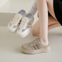 2025小白鞋子春季新款韩版ins女学生休闲透网百搭半拖鞋