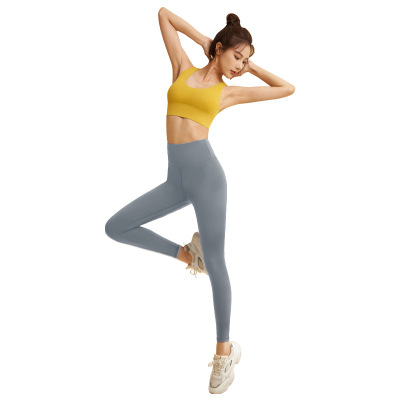 高弹裸感运动套装健身房速干文胸排扣高强度防震瑜伽内衣