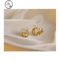 JiMiS925银针一款两戴珍珠高级感耳环女气质2022网红2023年新款潮耳钉