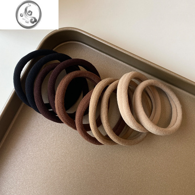 JiMi舒适运动皮筋女扎头绳高弹力黑色简约丸子头高马尾发绳粗发圈