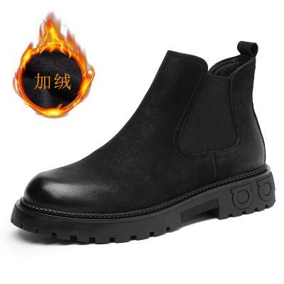 策霸CEBA男士冬季保暖加厚防水马丁靴时尚潮流商务皮靴