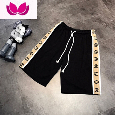 七斓300斤2022夏季新款拼接织带boy反光短裤男女宽松tb休闲五分裤潮