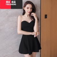YIBUSHENG名媛气质小黑裙女夜场性感工作服抹胸裙子蹦迪修身显瘦a字连衣裙