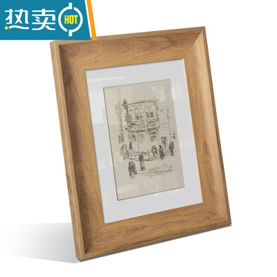 敬平欧式创意小相框摆台挂墙6 7 8 10寸5七寸六 A4洗照片做成相框摆件 柚木色 B5摆台[18.2*25.7cm]