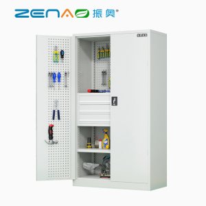 振奥 工具柜重型工具柜五金零件柜多功能加厚车间置物柜 1800x1000x500mm/台(三层三抽带挂板灰白)