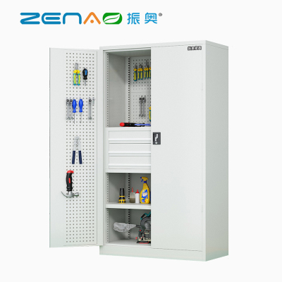 振奥 工具柜重型工具柜五金零件柜多功能加厚车间置物柜 1800x1000x500mm/台(三层三抽带挂板灰白)