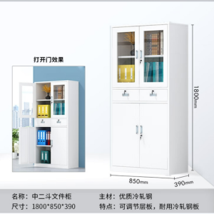 沃灏 钢制储物柜文件柜办公钢制铁皮柜资料柜档案柜