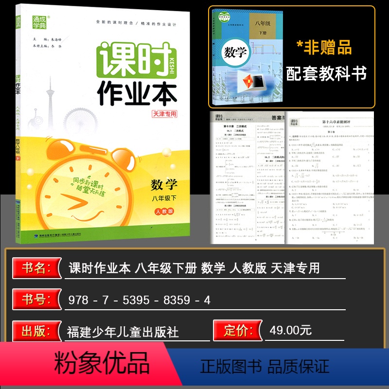 数学 八年级下 [正版]2024春季 通城学典 课时作业本八年级数学下册 R人教版 初二8年级数学下册同步练习册通成学典