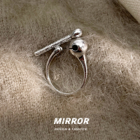 925纯银功德圆满木鱼戒指女指环尾戒个性创意小众重约4g BCJ3244送女朋友老婆情人节七夕生日礼物