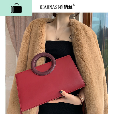 红色小众设计大容量包包女2020新款潮手提单肩斜挎包结婚包女新娘NEW LAKE女斜挎包