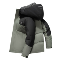 防风防水户外新国标鸭绒脱卸内胆连帽羽绒服男加厚青年中长羽绒服