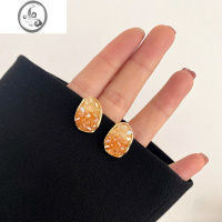 JiMi小香风蚊香盘耳夹2023年新款潮女士小众设计感渐变水晶无耳洞耳饰