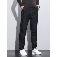 普洗牛仔百搭休闲裤子男秋冬新款中腰弹力男裤修身有型舒适直筒裤