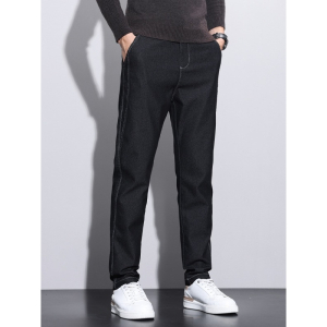 普洗牛仔百搭休闲裤子男秋冬新款中腰弹力男裤修身有型舒适直筒裤